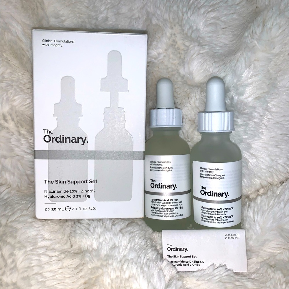 The Ordinary Skin Support:Niacinamide 10%+Zinc 1% & Hyaluronic Acid 2%+B5 2x30ml